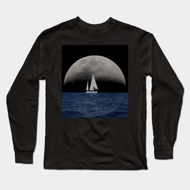 Alone with the moon. Long Sleeve T-Shirt by Asaful shop